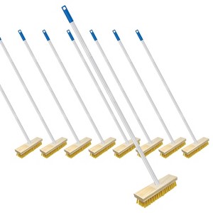 Lola Products Deck Scrub Brush Broom, 9" x 3.5" Wide, Durable Bristles remove Dirt, Grime, Grout, Leaves, Snow on Patios, Decks, Wet or Dry, 9 Count - 1 of 4