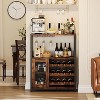 Wine Bar Rack Cabinet - Detachable Wine Rack, Industrial Coffee Bar, Farmhouse Sideboard & Buffet with Storage, for Bar Kitchen Dining Living - 4 of 4