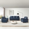 PU Leather Sofa with Nailhead Trim, Rolled Arms, and Rubber Wood Legs – Classic Upholstered Sofa Couch for Living Room - HABITRIO - 3 of 4