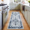 Washable Area Rug Vintage Living Room Rug Oriental Rug for Bedroom Non-Slip Retro Medallion Carpet Print Distressed Rug for Dining Room - 2 of 4