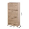 RISOKEYS Freestanding Wood Shoe Rack Storage Organizer for Entryway with 3 Flip Drawer,for 12 Pair Shoes,Hallway, Living Room,Brown - 3 of 4