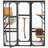 62'' Outdoor Wooden Cat Catio Enclosure with Platforms and 2 Condos,Large Walk-in Cat House Playpen for 1–3 Cats-LAOTIES - 4 of 4