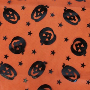 Northlight 55" x 47" Halloween Pumpkin and Stars Table Cloth - Orange/Black - 1 of 3