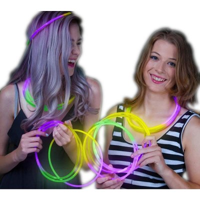 Magic Matt’s Brilliant Blinkys 22 Inch Glow in the Dark Tri Color Necklace Green Purple Yellow 50 Pack