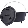 SKRAN pre-Seasoned Cast Iron Dutch Oven With Skillet Lid, Camping Deep Pot for Camping Cooking BBQ Baking Campfire, Leg Base, 8 Quart - 2 of 4