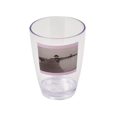 Evideco French Home Goods Stylish Clear Bathroom Tumbler - Perfect for Makeup Brushes, Toothbrushes, and More - Durable, Easy to Clean