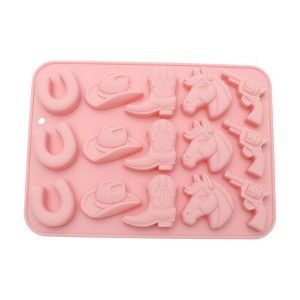 Unique Bargains Candy Making Moulds 15-Cavity Cowboy Theme Candy Mould Hand Wash 8.5"x6.14"x0.75" 1 Pc - 1 of 4