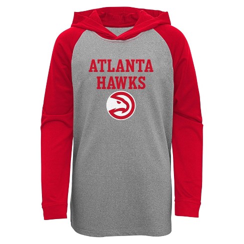 NBA Atlanta Hawks Youth Gray Long Sleeve Light Weight Hooded Sweatshirt XS