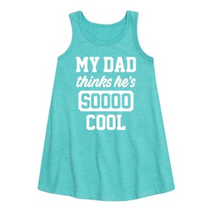 Girls' - Instant Message - Cool Dad He Thinks Graphic Sleeveless Aline Dress - 1 of 4