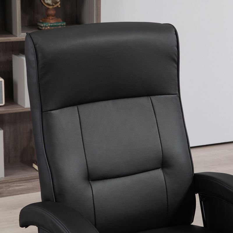 HOMCOM Recliner Chair with Footrest, PU Leather Swivel High Back Armchair, 135° Adjustable Backrest Thick Foam Padding, 5 of 7