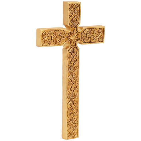 Cross Crucifix Cast Iron Wall Hanging New Vintage Style Filigree Home Decor 
