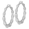 Black Bow Jewelry Bamboo Inspired Hoop Earrings in Sterling Silver - 75mm (2-7/8 Inch) - 2 of 4