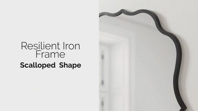 Higby 34.5" x 28.5" Gold Scalloped Wall Mirror