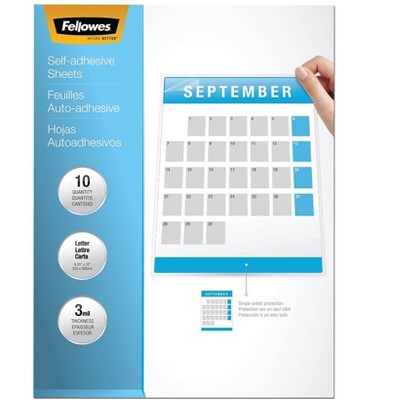 Fellowes Self-Adhesive Laminating Sheets 9" x 12" 10/Pack (5221501) 719627