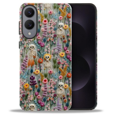 BONGEEK Case Compatible with Samsung Galaxy S25 Edge,Scratch Resistant Hybrid 2-Layer Hard Shell Bright Phone Case, Bloom Floral Halloween
