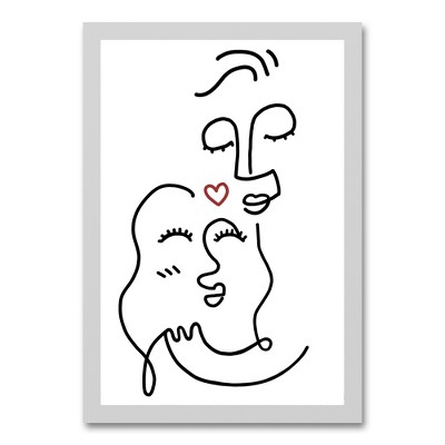 Drawn Love Faces 13.63 x 19.63 Framed Canvas