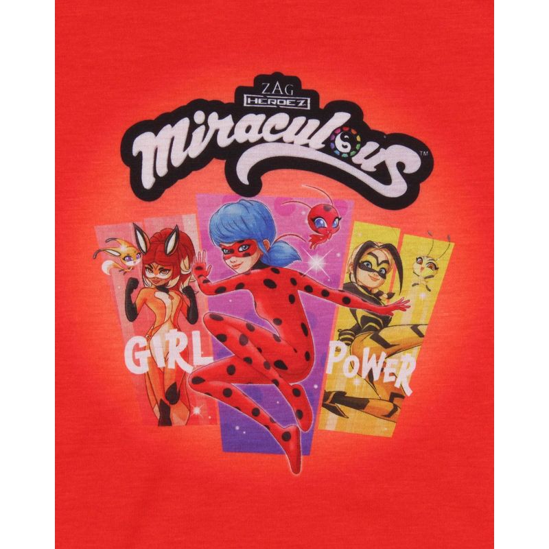 Miraculous: Tales of Ladybug & Cat Noir Girls' Sleep Pajama Set Shorts Red, 3 of 7