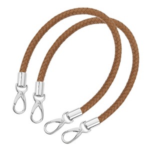 Unique Bargains PU Leather Braided Replacement Metal Buckles Purse Strap 2 Pcs - 1 of 4