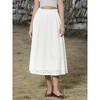 INSPIRE CHIC Women's Summer Boho High Lined Waisted Flowy Eyelet A-Line Midi Skirts - 4 of 4