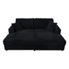 86 Inch Loveseat Sectional Sofa Bed,Corduroy Sleeper Sofa with Two USB Ports,Two Cup Holders and Two Throw Pillows-Maison Boucle - 4 of 4