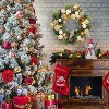 24" Pre-Lit Christmas Wreath for Front Door, Large Artificial Wreath with Christmas Balls, Xmas Wreath for Window Indoor Outside Home Decor, Gold - 2 of 4