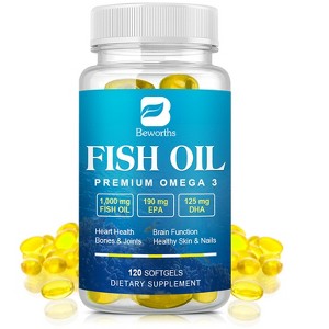 B Beworth Deep Sea Oil Omega 3 Capsules Rich In DHA And EPA, 120 CT - 1 of 4