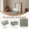 Unique Bargains PU Leather Home Car Office Decorative Tissue Box Holder - 3 of 4