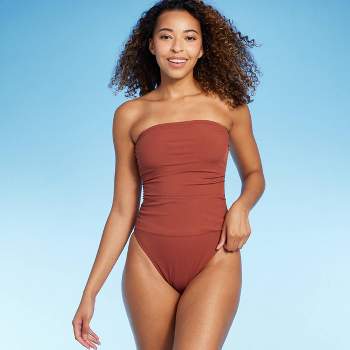 Plus Size Women's Tie Front Cup Sized Underwire One Piece Swimsuit by  Swimsuits For All in Brown Sugar (Size 24 E/F) - Yahoo Shopping