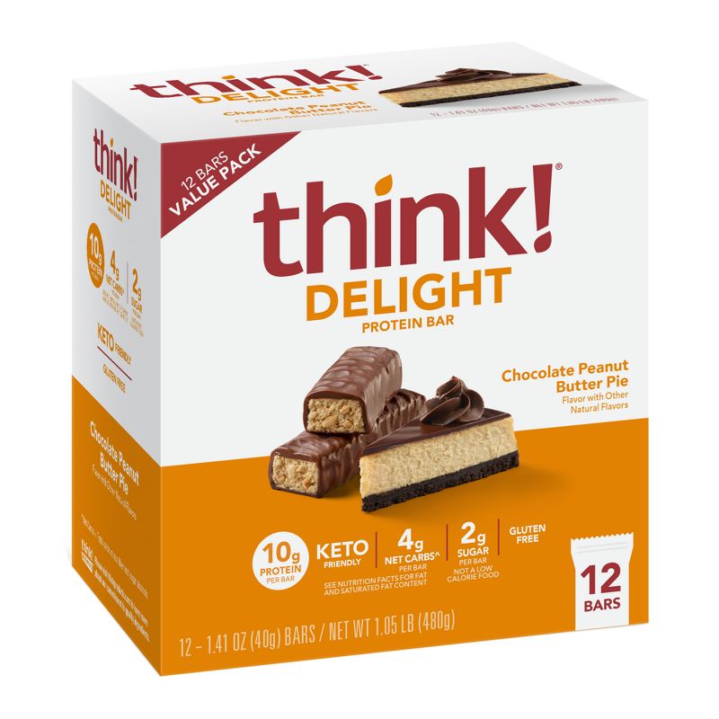 think! High Protein Keto Peanut Butter Bars - 12Pk, 1 of 13