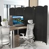 Tangkula 8-Panel Folding Room Divider Privacy Screen w/ Hand-woven Texture & Wood Frame Black - 4 of 4