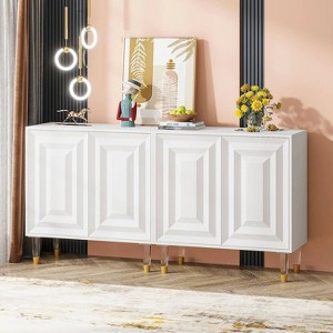 Hommoo 63" Sideboard Buffet, Modern Kitchen Accent Cabinet with 4 Doors - 1 of 4