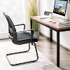 Tangkula Set of 2 Office Guest Chairs Reception Chairs Conference Room Chairs w/ Adjustable Lumbar Support & Sled Base - 2 of 4