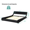Costway Queen Faux Leather Upholstered Platform Bed Adjustable Headboard Black - 3 of 4