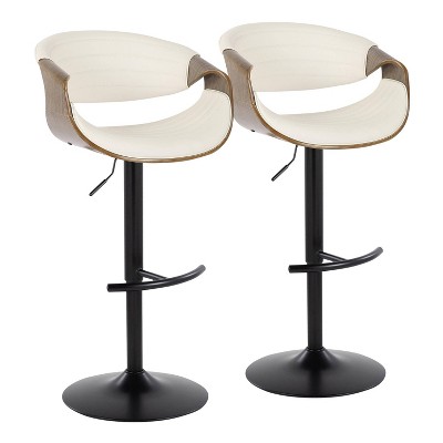 LumiSource Set of 2 Symphony Adjustable Barstools PU