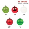 Every Day is Christmas 35ct 2.76"/70mm Shatterproof Round Christmas Tree Ornament Set, Merry Christmas Balls Ornaments with Hooks - 3 of 4
