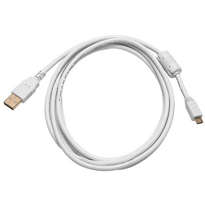 Monoprice USB 2.0 Cable - 6 Feet - White | USB Type-A Male to USB Micro-B Male 5-Pin, 28/24AWG, Gold Plated