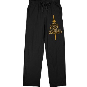 The War Of Rohirrim "You Could Rule The World" Men's Black Sleep Pajama Pants - 1 of 4
