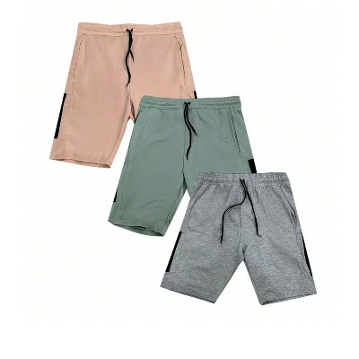 Mens 3 Pack Ultra Soft Fleece Interlock Cotton Glass Shorts