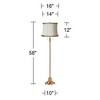 360 Lighting Dyna 58" Antique Brass and Ivory Linen Shade Floor Lamp - 4 of 4
