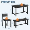 Dining Table Set for 4,Rectangle Compact Dining Table and Chairs Set with 2 Upholstered Chairs and Bench for Apartment,Kitchen - 3 of 4