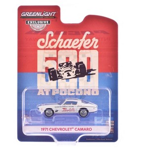 1971 Chevrolet Camaro "1971 Schaefer 500 Official Pace Car" White with White Interior 1/64 Diecast Model Cars by Greenlight - 1 of 1