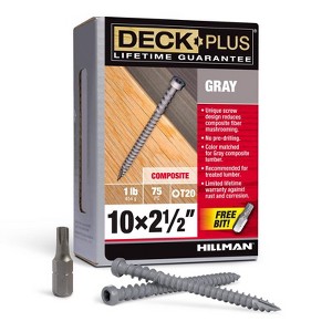 Hillman Deck Plus No. 10 X 2-1/2 in. L Gray Star Flat Head Composite Deck Screws 1 lb - 1 of 1