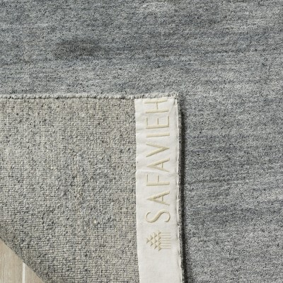 Handmade Dark Grey Wool and Viscose 6' x 9' Area Rug