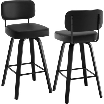 Bekrvio 29'' Swivel Counter Height Bar Stools, Upholstered Faux Leather