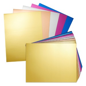 Bright Creations 100 Sheets Metallic Colored Cardstock Paper, Assorted Colors for Arts and Crafts, Classroom, DIY Projects, 8.5" x 11" - 1 of 4
