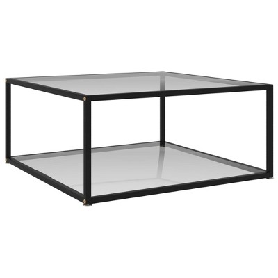 vidaXL Coffee Table Transparent Tempered glass, powder-coated steel Medium
