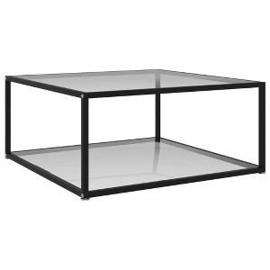 vidaXL Coffee Table Transparent Tempered glass, powder-coated steel Medium - 1 of 1
