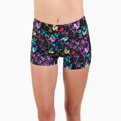 Calypsa Women's Chlorine Resistant High Waisted Swim Shorts