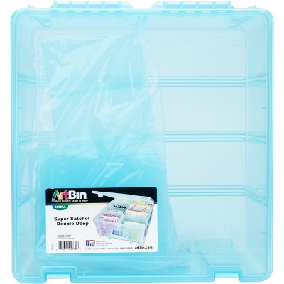 ArtBin Super Satchel Double Deep Box W/Dividers-15.25"X14"X6.25" Aqua Mist