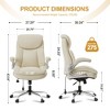 Ora Maison Big and Tall Executive Office Chair, BIFMA-Certified Heavy Duty Desk Chair with Adjustable Lumbar Support, Wide Seat & Padded Armrests - 4 of 4